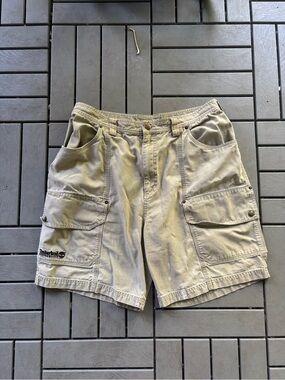 Timberland Men's Cargo Shorts in Beige Tan